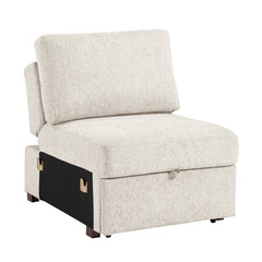Isla Black Convertible Armless Chair With Pull-out Bed And Click Motion Back - Ornate Home