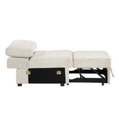 Isla Black Convertible Armless Chair With Pull-out Bed And Click Motion Back - Ornate Home