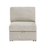 Isla Brown Convertible Armless Chair With Pull-out Bed And Click Motion Back - Ornate Home