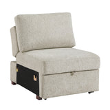 Isla Brown Convertible Armless Chair With Pull-out Bed And Click Motion Back - Ornate Home