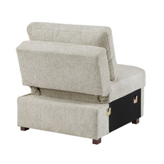 Isla Brown Convertible Armless Chair With Pull-out Bed And Click Motion Back - Ornate Home