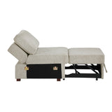 Isla Brown Convertible Armless Chair With Pull-out Bed And Click Motion Back - Ornate Home