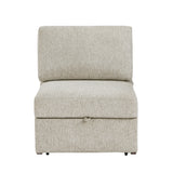 Isla Brown Convertible Armless Chair With Pull-out Bed And Click Motion Back - Ornate Home