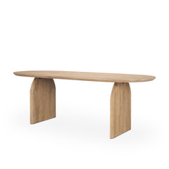 Isla Light Brown Oval Dining Table - Ornate Home