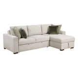Isla Sand 2-Piece Sectional with Reversible Chaise and Pull-out Bed - Ornate Home