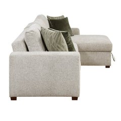 Isla Sand 2-Piece Sectional with Reversible Chaise and Pull-out Bed - Ornate Home