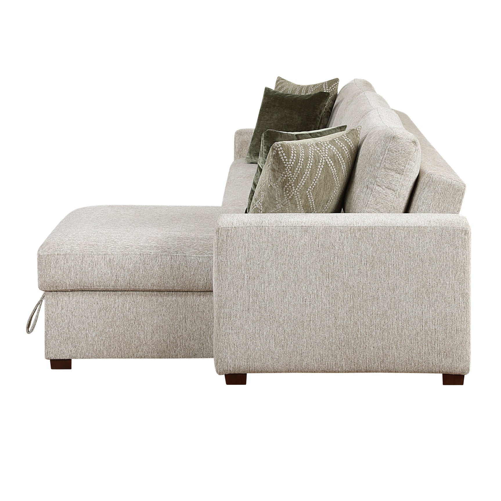 Isla Sand 2-Piece Sectional with Reversible Chaise and Pull-out Bed - Ornate Home