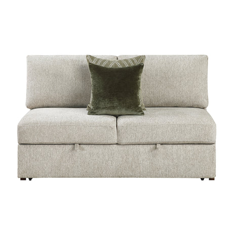 Isla Sand 3-Piece Sectioal with Reversible Chaise and Pull-out Bed - Ornate Home