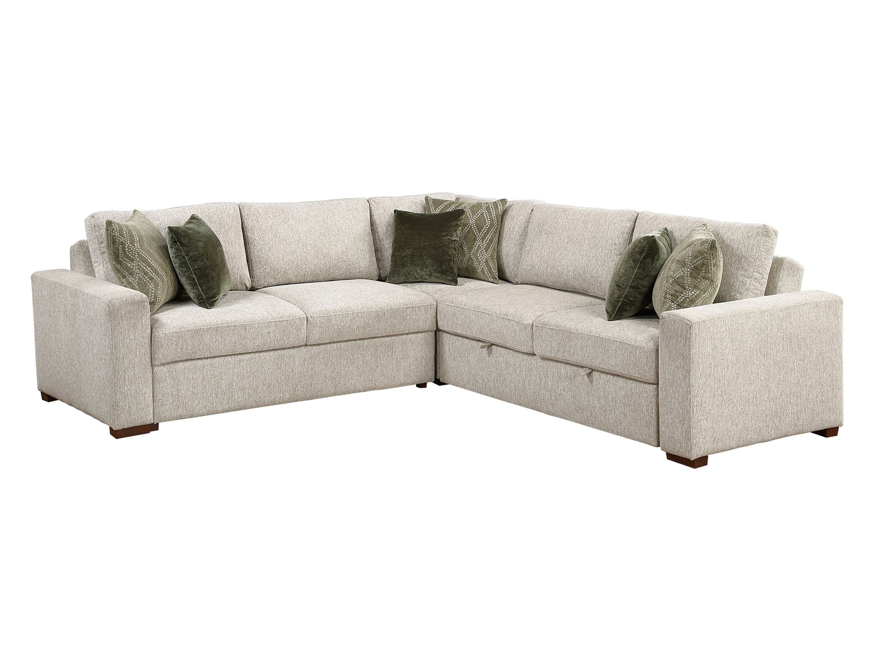Isla Sand 3-Piece Sectional with Pull-out Bed - Ornate Home