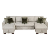 Isla Sand 3-Piece Sectional with Reversible Chaises and Hidden Storage - Ornate Home