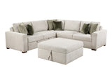 Isla Sand 4-Piece Sectional with Pull-out Bed and Ottoman - Ornate Home