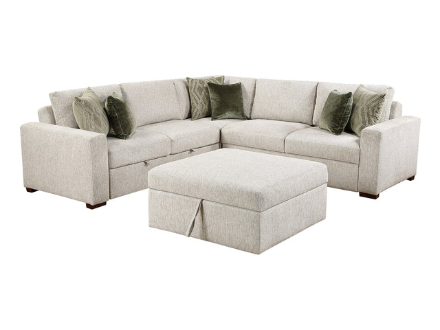 Isla Sand 4-Piece Sectional with Pull-out Bed and Ottoman - Ornate Home