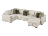 Isla Sand 4-Piece Sectional with Reversible Chaise and Pull-out Bed (1-seater) - Ornate Home