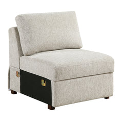 Isla Sand 4-Piece Sectional with Reversible Chaise and Pull-out Bed (1-seater) - Ornate Home