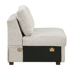 Isla Sand 4-Piece Sectional with Reversible Chaise and Pull-out Bed (1-seater) - Ornate Home
