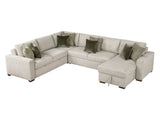 Isla Sand 4-Piece Sectional with Reversible Chaise and Pull-out Bed (2-seater) - Ornate Home