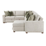 Isla Sand 4-Piece Sectional with Reversible Chaise and Pull-out Bed (2-seater) - Ornate Home