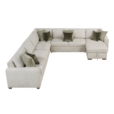 Isla Sand 5-Piece Sectional with Reversible Chaise - Ornate Home