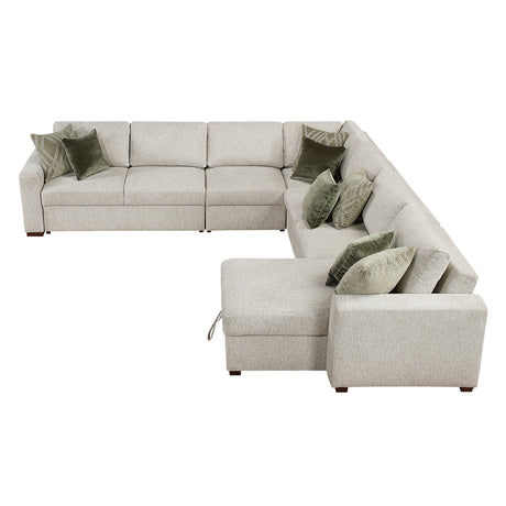 Isla Sand 5-Piece Sectional with Reversible Chaise - Ornate Home
