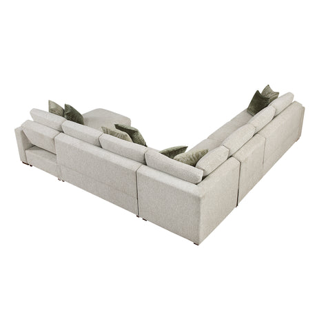 Isla Sand 5-Piece Sectional with Reversible Chaise - Ornate Home