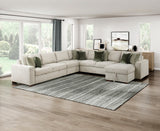 Isla Sand 5-Piece Sectional with Reversible Chaise and Pull-out Bed - Ornate Home