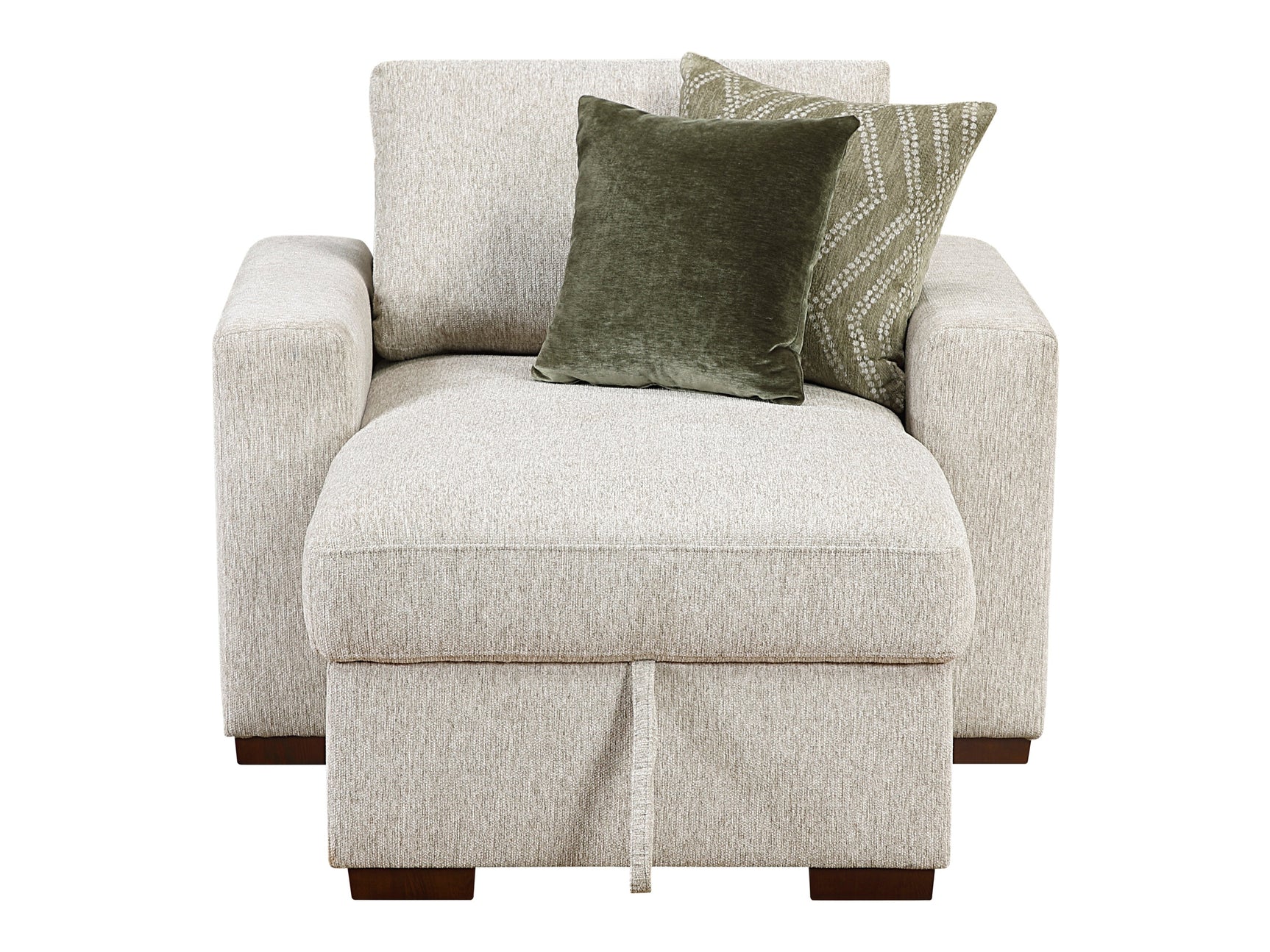 Isla Sand Chaise Lounge with Arms and Hidden Storage - Ornate Home