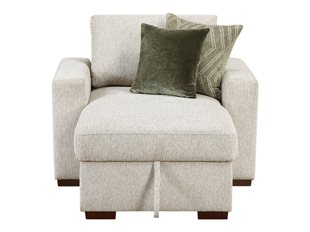 Isla Sand Chaise Lounge with Arms and Hidden Storage - Ornate Home