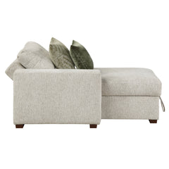 Isla Sand Chaise Lounge with Arms and Hidden Storage - Ornate Home