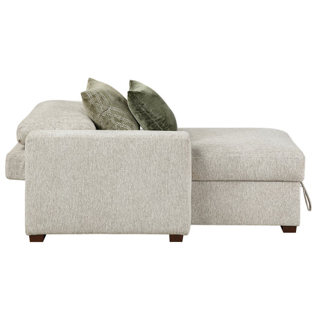 Isla Sand Chaise Lounge with Arms and Hidden Storage - Ornate Home