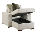 Isla Sand Chaise Lounge with Arms and Hidden Storage - Ornate Home