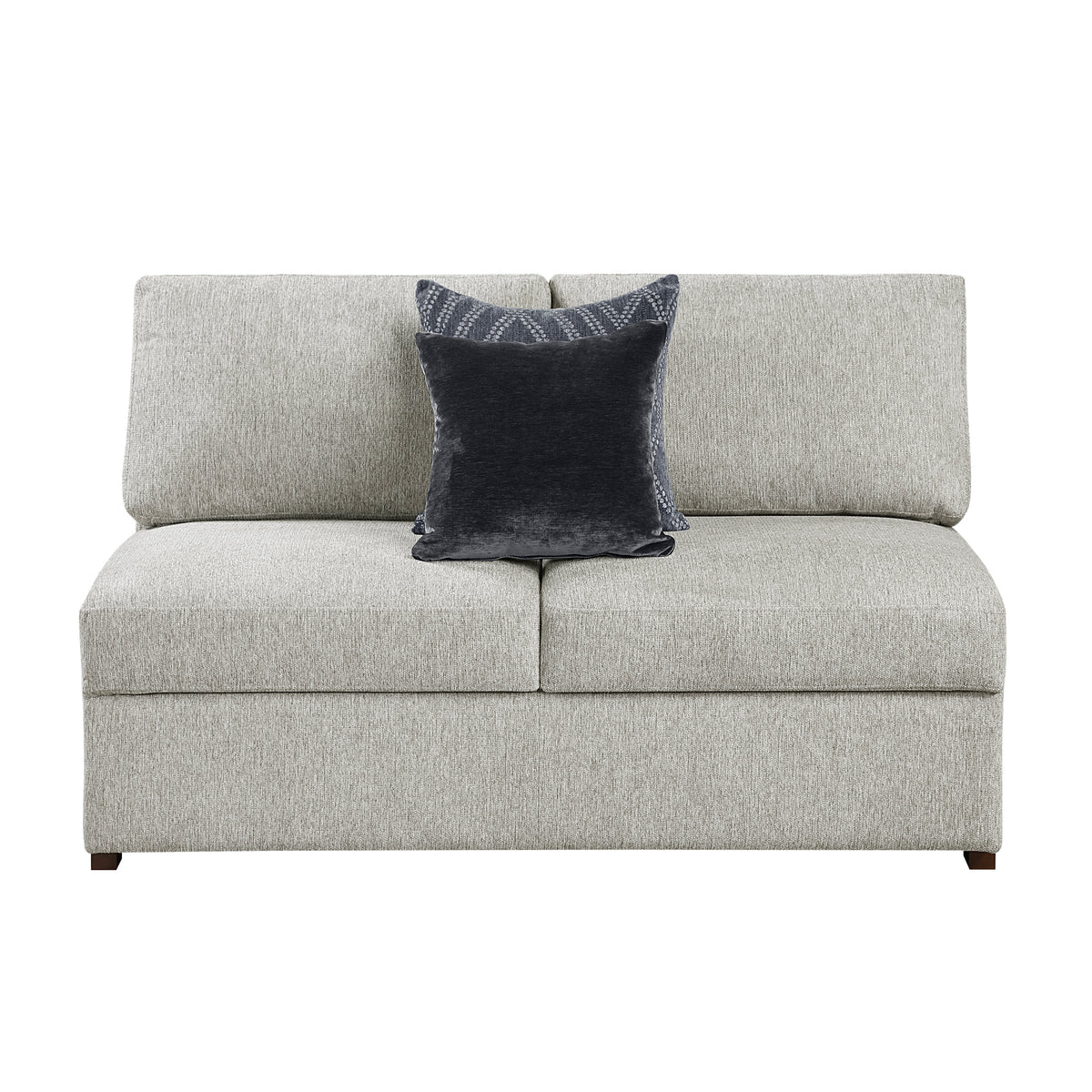 Isla Silver Armless 2-Seater