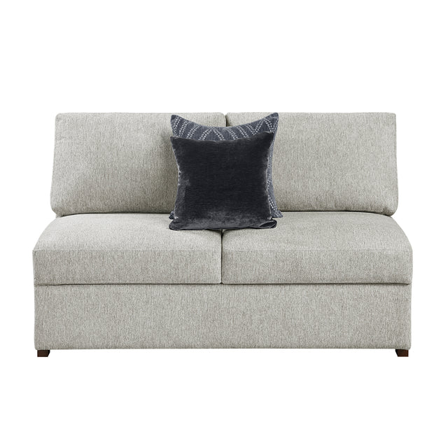 Isla Silver Armless 2-Seater