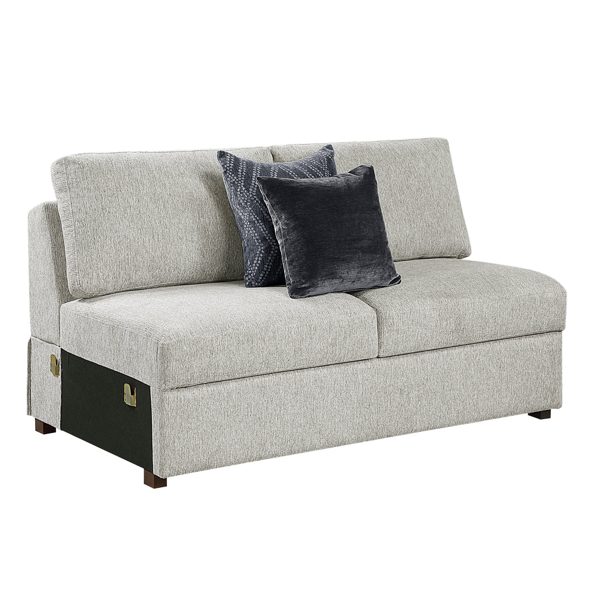 Isla Silver Armless 2-Seater