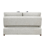 Isla Silver Convertible Armless 2-Seater With Pull-out Bed And Click Motion Back