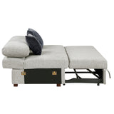 Isla Silver Convertible Armless 2-Seater With Pull-out Bed And Click Motion Back
