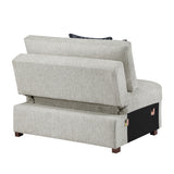 Isla Silver Convertible Armless Chair And Half With Pull-out Bed And Click Motion Back