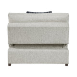 Isla Silver Convertible Armless Chair And Half With Pull-out Bed And Click Motion Back