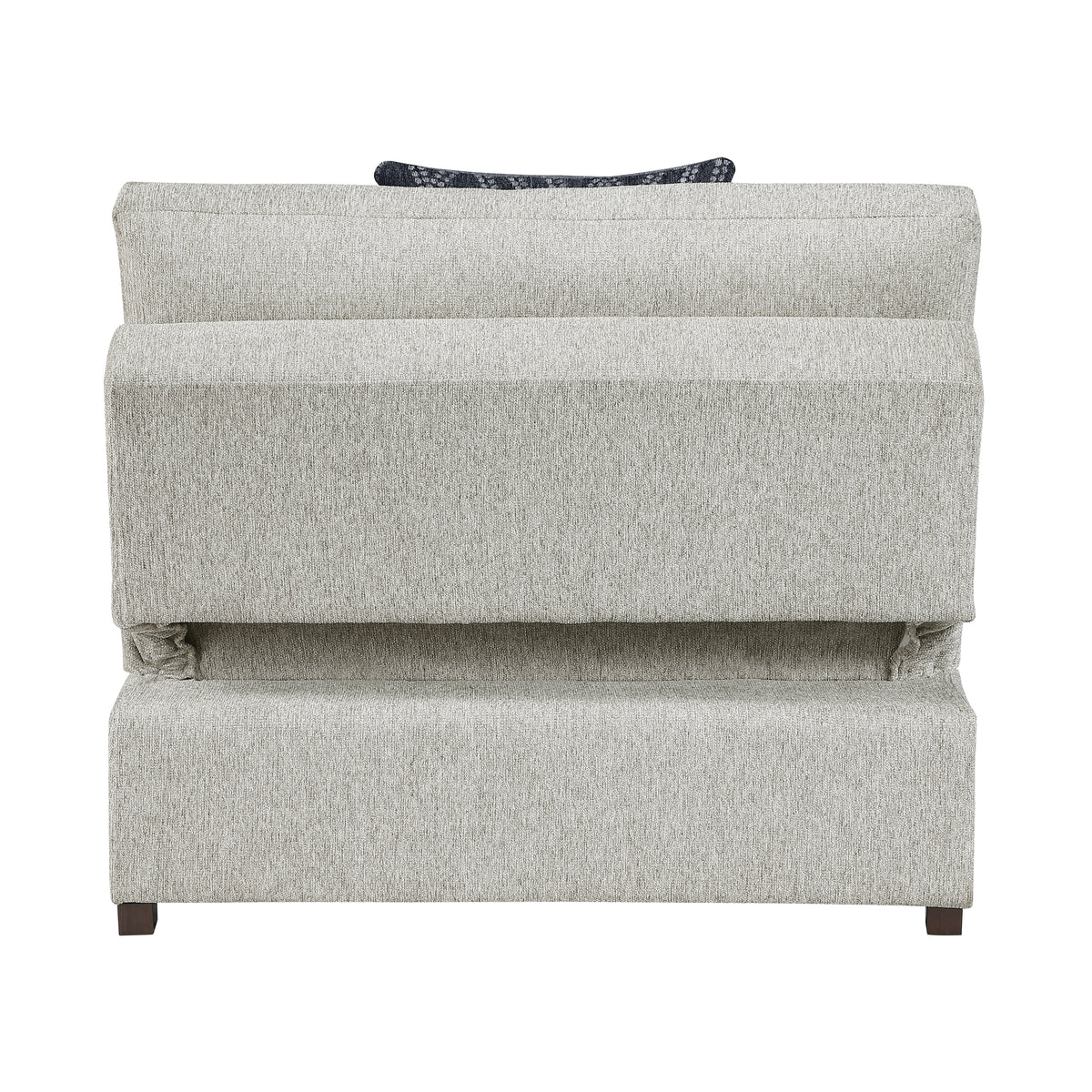 Isla Silver Convertible Armless Chair And Half With Pull-out Bed And Click Motion Back