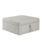 Isla Silver Storage Ottoman With Casters