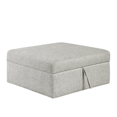 Isla Silver Storage Ottoman With Casters