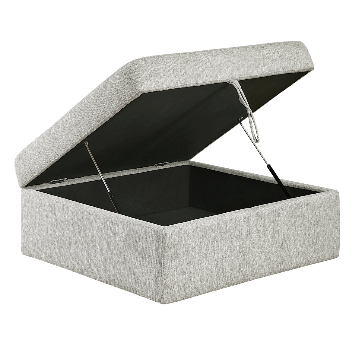 Isla Silver Storage Ottoman With Casters