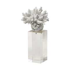 Isla White/Coral Large Replica Resin on Clear Glass - Ornate Home