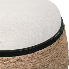 Island Brown Straw Accent Stool - Ornate Home