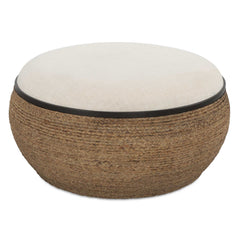 Island Brown Straw Storage Ottoman / Coffee Table - Ornate Home