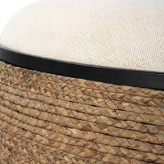 Island Brown Straw Storage Ottoman / Coffee Table - Ornate Home