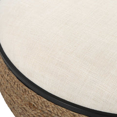 Island Brown Straw Storage Ottoman / Coffee Table - Ornate Home