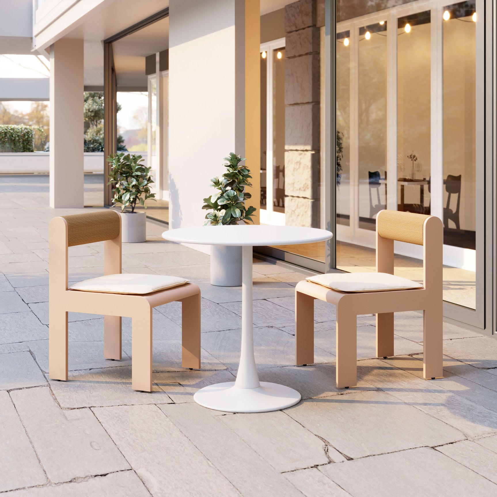 Island White Dining Chair (Set of 2) - Ornate Home