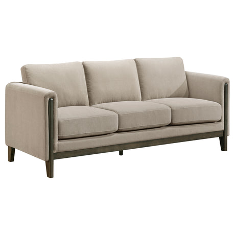 Islington Taupe 2-piece Upholstered Panel Arm Sofa Set - Ornate Home