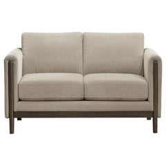 Islington Taupe 2-piece Upholstered Panel Arm Sofa Set - Ornate Home