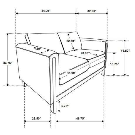 Islington Taupe 2-piece Upholstered Panel Arm Sofa Set - Ornate Home